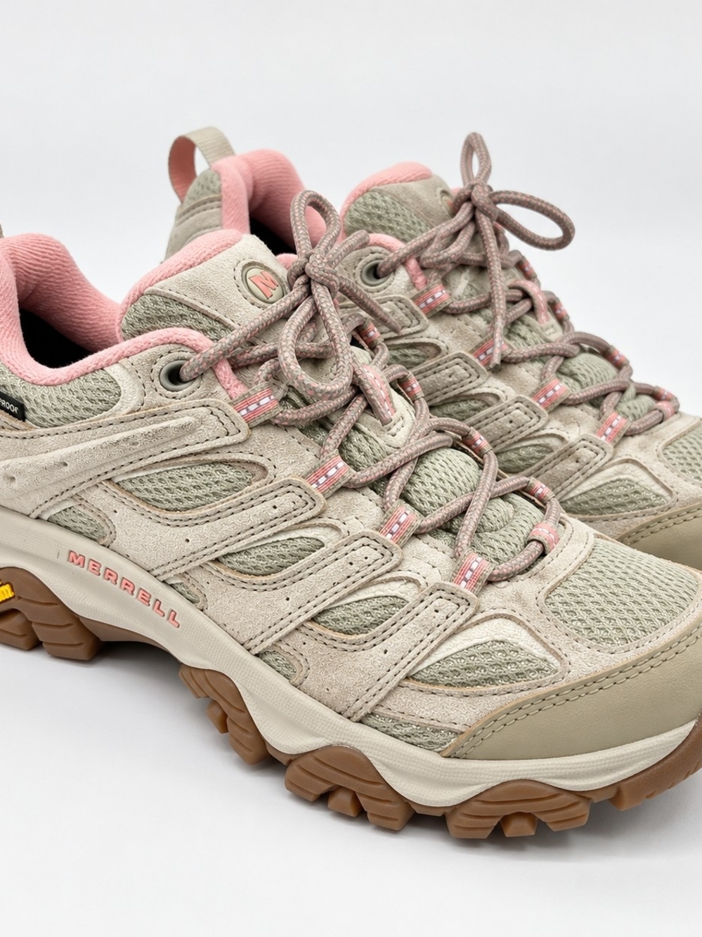 Merrell Moab 3 Waterproof Hiking Shoes Vibram Women’s 6 Beige Pink - Picture 11 of 11